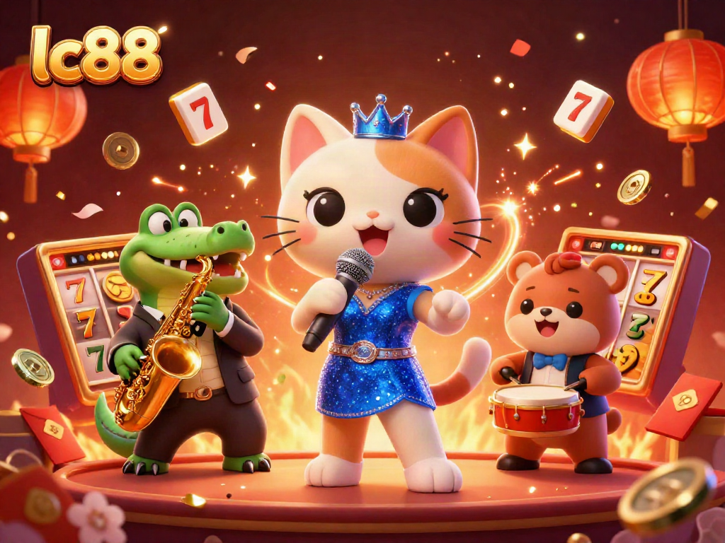 Experience the thrill of lc88 casino with a vibrant illustration featuring lively characters and dynamic game elements.